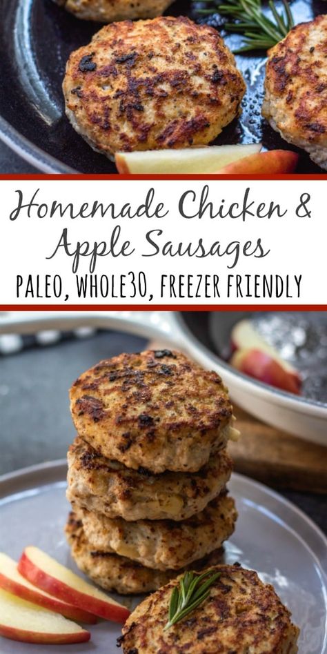 These Whole30 homemade chicken apple sausages are paleo, gluten-free, dairy-free and freezer friendly. With just a few simple ingredients you can make your own chicken and apple breakfast sausages at home and make meal prep easy! These take under 20 minutes to prepare and they are a perfect family friendly Whole30 recipe that everyone will enjoy. #whole30breakfast #paleobreakfast #whole30sausage #whole30chickensausage #homemadesausage #whole30breakfast Whole30 Recipe, Whole30 Breakfast Recipes, Meal Prep Easy, Chicken Apple, Apple Breakfast, Chicken Apple Sausage, Chicken Breakfast, Paleo Recipes Breakfast, Apple Sausage