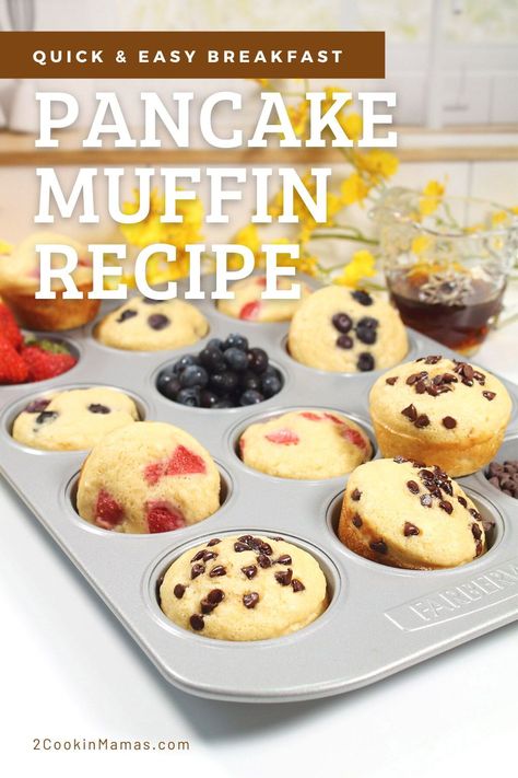 Pancakes Mix Ideas, Oatmeal Pancake Muffins, Pancake Muffins With Bisquick, Pancake Mix Muffins Recipe Easy, Mini Pancake Muffins Bisquick, Muffins Out Of Pancake Batter, Muffins With Pancake Batter, Krusteaz Pancake Mix Muffins, Bisquick Pancake Muffins