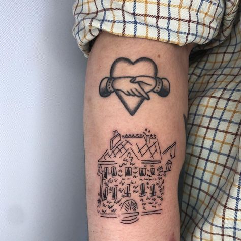 Ames | Madeline’s house for Kelly and Meghan 💛 Thank you both so much 🌱 #madeline #housetattoo #colortattoo #seattletattoo #qttr… | Instagram Madeline Tattoo, Seattle Tattoo, House Tattoo, Stick N Poke, Home Tattoo, Tattoos Ideas, Children's Book Illustration, Color Tattoo, Art And Architecture