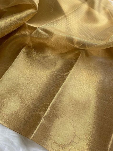 RGK 06 SINGLES AVAILABLE FABRIC : SOFT KOTA TISSUE SILK DESIGN : BEAUTIFUL RICH PALLU & JACQUARD WORK ON ALL OVER THE SAREE BLOUSE : WOVEN FABRIC WITH EXCLUSIVE JACQUARD BORDER. SAREE CUT - 6.3 m Saree Golden, Tissue Fabric, Silk Design, Border Saree, Saree Blouse, Wedding Decor, Woven Fabric, Saree, Silk