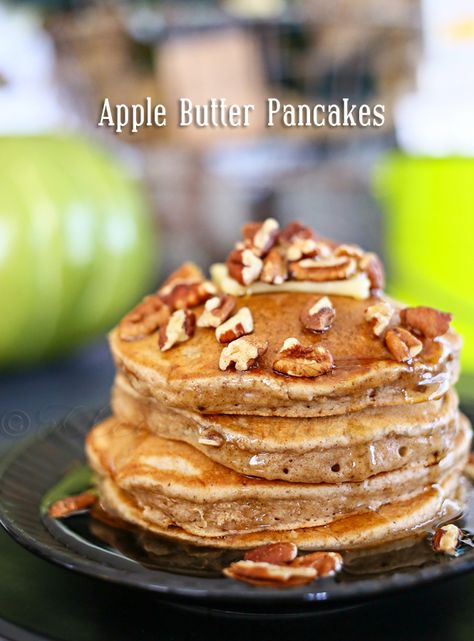 Apple Butter Pancakes Cinnamon Apple Butter, Butter Pancake Recipe, Easy Fall Breakfast, Fall Recipes Breakfast, Butter Pancakes, Savory Cakes, Fall Breakfast, Cinnamon Apple, What's For Breakfast