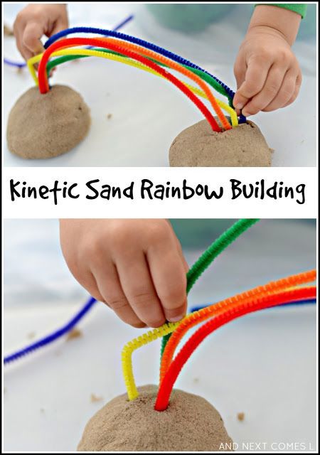 Sand Play Ideas Preschool, Homemade Kinetic Sand, Rainbow Activity, Play Doh Activities, Activity For Preschoolers, Rainbow Activities, Weather Theme, Activity For Toddlers, Eyfs Activities