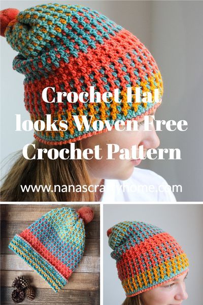 The Just Peachy Crochet Hat is a free crochet pattern for a hat that looks woven! A unique stitch creates a fabulous look & texture - especially worked with the self-striping yarn! A fun & easy pattern! #nanascraftyhome Worsted Yarn Crochet Patterns, Self Striping Yarn Patterns Crochet, Crochet A Sun, Calligraphy Decoration, Crochet Hat Tutorial, Gold Symbol, Self Striping Yarn, Arrow Jewelry, Easy Crochet Hat