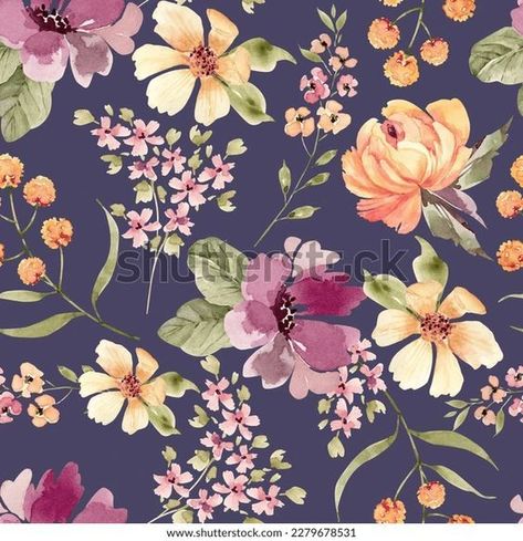 Watercolor Flower Allover, Watercolor Allover, Flower Allover Pattern, Repeat Design, Flower Art Drawing, Textile Prints Design, Textile Pattern Design, Art Deco Wallpaper, Flower Art Images