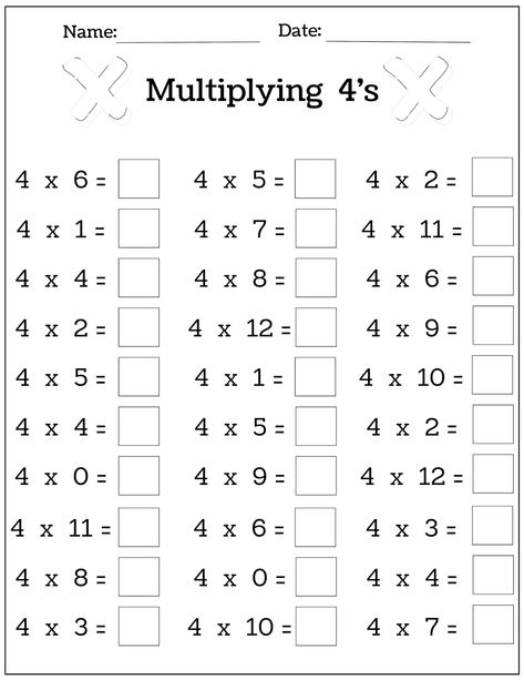 24 Printable Multiplication Worksheets Fill in the Blanks - Etsy Ireland Maths Worksheet For Class 1 Multiplication, 3 Multiplication Worksheets, Year 3 Maths Worksheets Free Printable, Multiplication By 2 Worksheets, 3rd Math Worksheets, Maths Multiplication Worksheets Grade 1, Timed Multiplication Test Printable Free, How To Learn Multiplication, 2 Times Tables Worksheets