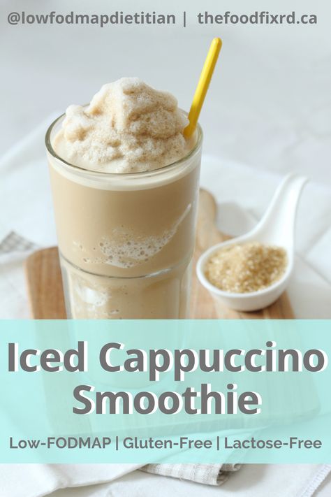 Ibs Fodmap, Iced Cappuccino, Healthy Drinks Smoothies, Low Fodmap Recipes, Fodmap Recipes, Low Fodmap, Lactose Free, Protein Smoothie, Oat Milk