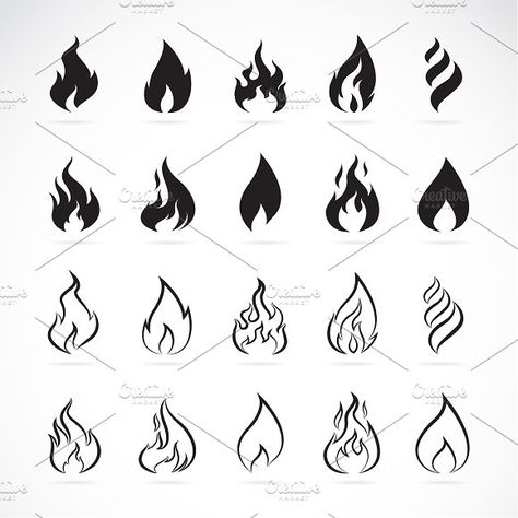 Fire Tattoo Ideas, Easy Tattoos To Draw, Fire Icons, Sharpie Tattoos, Flame Tattoos, Fire Tattoo, Flame Art, Tattoo Flash Art, Unique Tattoo