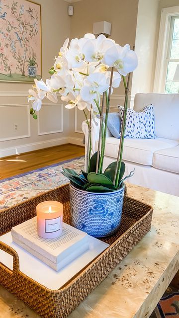 Meredith Hudkins on Instagram: "Comment ORCHID below and I’ll DM you a link to the orchid and planter! Literally the best faux orchid I’ve ever seen. Save so you have this resource for later! Linked in my LTK: https://liketk.it/3Rjxp" Living Room Candles, Faux Orchid, Spa Candle, College House, College Apartment Decor, European Home Decor, The Orchid, Mediterranean Home, Up House