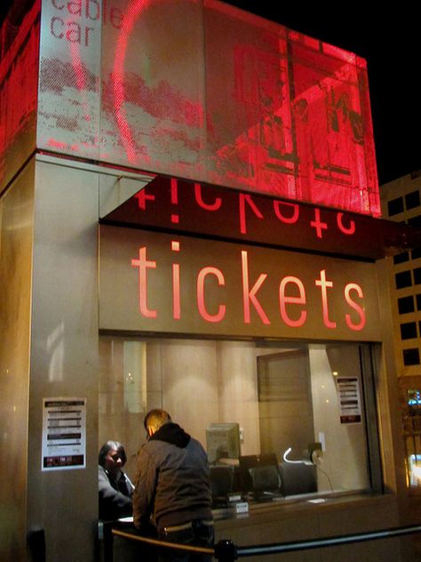 Cable Car Ticket Booth, via Flickr. Box Office Ticket Booth, Ticket Booth Design, Ticket Booth, Counter Design, Zone 2, Character Study, Cable Car, Cable Cars, Booth Design