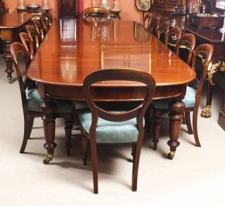 Antique 12 ft Victorian D end Mahogany Dining Table & 14 chairs 19th C Victorian Dining Tables, Victorian Dining Room Table, Antique Dining Room Sets, Victorian Dining Table, Mahogany Dining Room, Buy Dining Table, Dining Room Victorian, Antique Furniture Restoration, Dining Table Design Modern