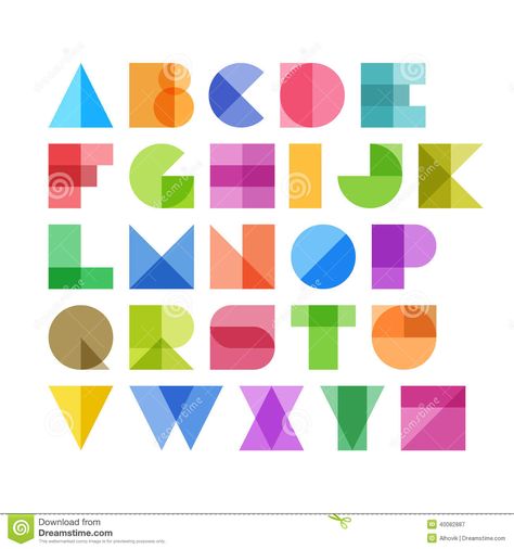 Geometric Shapes Alphabet Letters - Download From Over 29 Million High Quality Stock Photos, Images, Vectors. Sign up for FREE today. Image: 40082887 Blocky Font, Geometric Letters, Geometric Typography, Logo Education, Geometric Alphabet, Inspiration Typographie, Design Alphabet, Geometric Font, Alfabet Letters