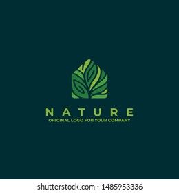 Nature house logo with green color can be used as symbols, brand identity, company logo, icons, or others. Color and text can be changed according to your need. Eco Logo Design, Landscaping Logo, Nature House, Plant Logos, Nature Logo Design, Nature Logo, Eco Logo, Inspiration Logo Design, House Logo