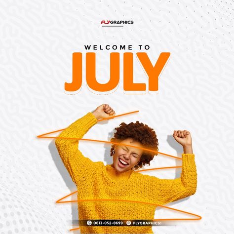 Awesome July flyer design. July New Month Design Flyer, July Flyer Design, Meta Ads, Month Design, Hello July, Photoshop Design Ideas, Video Graphics, Flyer Design Inspiration, Logo Design Art