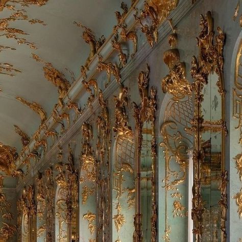 EUROPEAN ANTIQUES on Instagram: "G O L D E N gallery - Charlottenburg Palace. The master piece of the castle... A 42 meter long gallery in pure Frédérician Rococo style. Rococo vibes at its best via @co.versailles⁠ *⁠ *⁠ *⁠ ⁠ ⁠ #gothic #gothicstyle #arthistory #ornate #art #gilt #architecture #history #palace #charlottenburgpalace #fireplace #castle ⁠ #culture #europe #interior #interiors #gallery #instagood #beautiful #chandelier #mirror #antiquemirror #facts #furniture#heritage #historicpreservation #antique #antiques #europeanantiques #europeanantiquesnz⁠ NOTE: Photos are not the intellectual property of europeanantiquesnz but that of the photographer or content creator acknowledged⁠⁠⁠" Rococo Building, Rococo Palace, Rococo Architecture, Rococo Interior Design, Princess Story, Charlottenburg Palace, Rococo Interior, Rococo Revival, Rococo Art