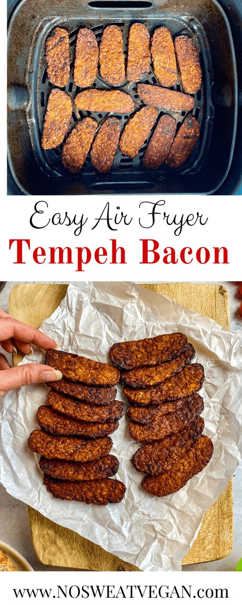 Air Fryer Tempeh, Bacon Substitute, How To Cook Tempeh, Vegan Bacon Bits, Vegetarian Kids, Vegan Ranch Dressing, Tempeh Bacon, Tempeh Recipes, Quick Easy Vegan