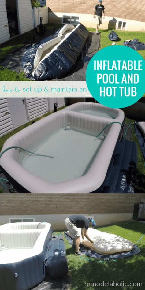 Inflatable Hot Tub On Deck, Inflatable Hot Tub Shed Ideas, Inflatable Hot Tub Garden Ideas, Blow Up Pool Ideas Backyards, Inflatable Pool Ideas Backyard, Backyard Swimming Pool, Pool Oasis, Portable Swimming Pools, Jelly Cakes