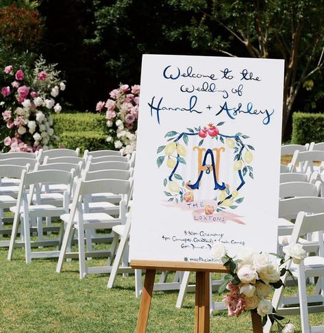 Wedding Crest Welcome Sign, Hand Painted Wedding Welcome Sign, Watercolor Welcome Sign, Watercolor Wedding Signage, Hand Painted Wedding Signs, 2024 Bride, Beach Wedding White, Wedding Extras, Wedding Accesories