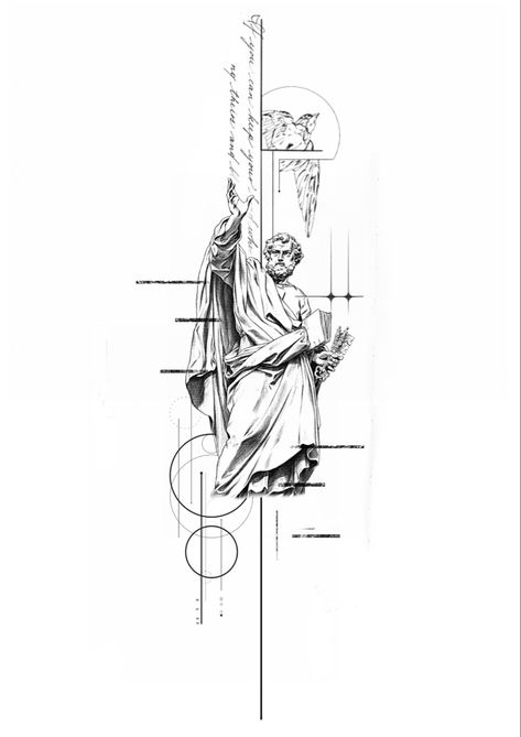 Plato Tattoo Design, Realistic Tattoo Design For Men, Mythology Tattoos Minimalist, Roman Mythology Tattoo, Roman Tattoo Design, Architecture Tattoo Ideas, Architectural Tattoo, Geometric Tattoo Men, Roman Tattoo Ideas