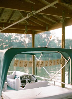 Colorful Lakeside Wedding by Melissa Schollaert, Part 2 - Southern Weddings Magazine Lake House Wedding, Boat Wedding, Cottage Wedding, Lakeside Wedding, Mom Wedding, Lake Wedding, Southern Weddings, Pontoon Boat, Nautical Wedding