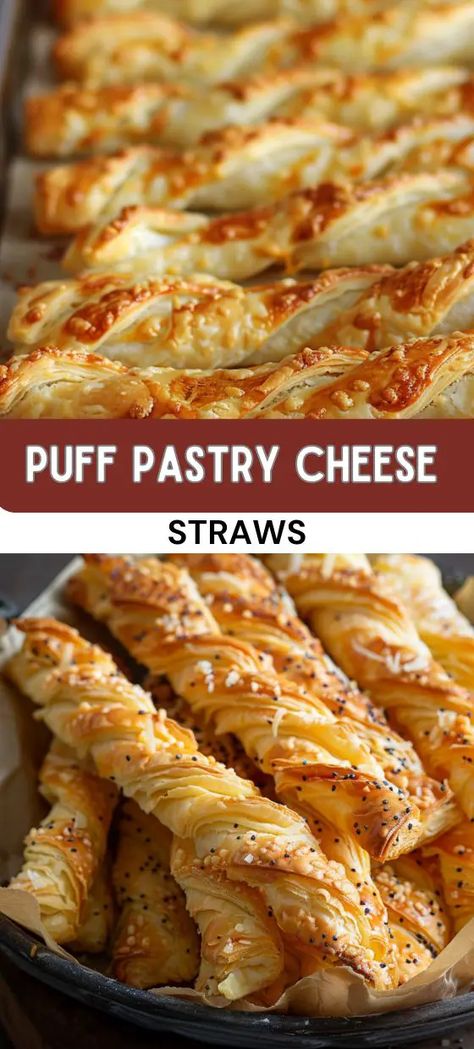 Puff Pastry Cheese Straws Cheese Straws Easy, Puff Pastry Cheese Straws, Cheesy Puff Pastry, Puff Pastry Cheese, Puff Pastry Recipes Appetizers, Make Puff Pastry, Puff Pastry Snacks, Cheese Straws Recipe, Cheese Puffs Recipe