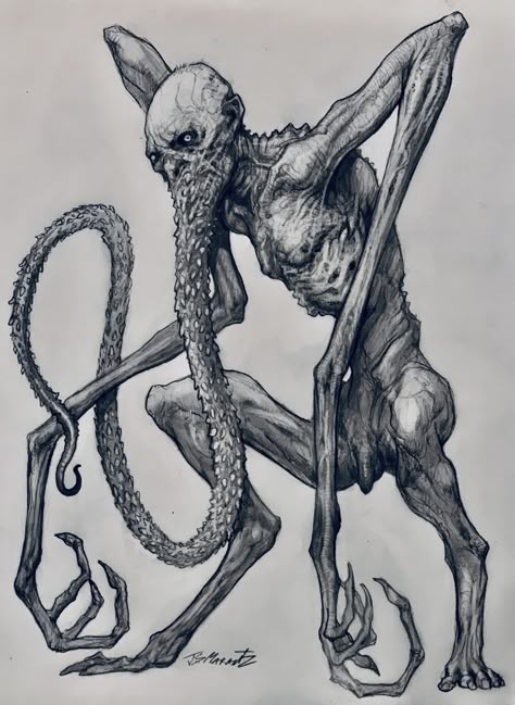 ArtStation - Drawings, Jerad Marantz Jerad Marantz, Skin Walker, Monster Sketch, Horror Drawing, Alien Drawings, Creepy Drawings, Monster Book Of Monsters, Monster Drawing, Walker Art