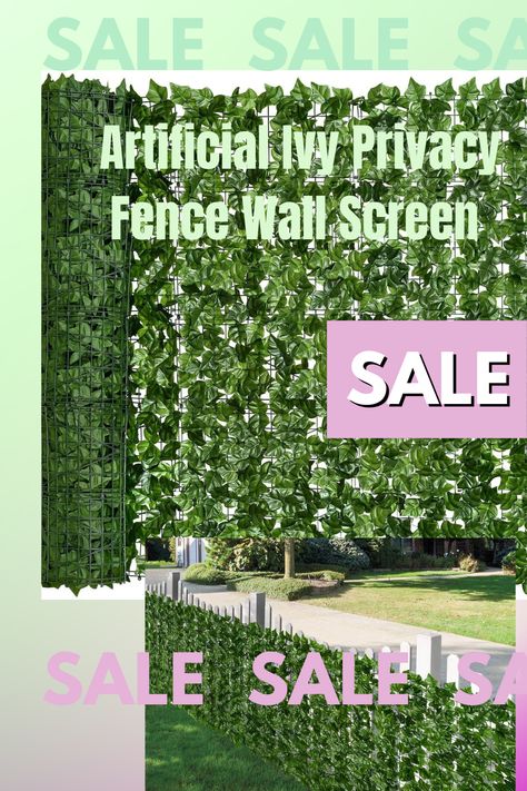 Artificial Ivy Privacy Fence Wall Screen, 39.3x236.2inch Artificial Hedges Fence and Faux Ivy Vine Leaf Decoration for Outdoor Garden Decor 'as an amazon associate, i earn from qualitying purchases.' Ivy Privacy Fence, Wall Screen, Artificial Hedges, Fence Wall, Leaf Decoration, Ivy Vine, Vine Leaves, Outdoor Garden Decor, Privacy Fence