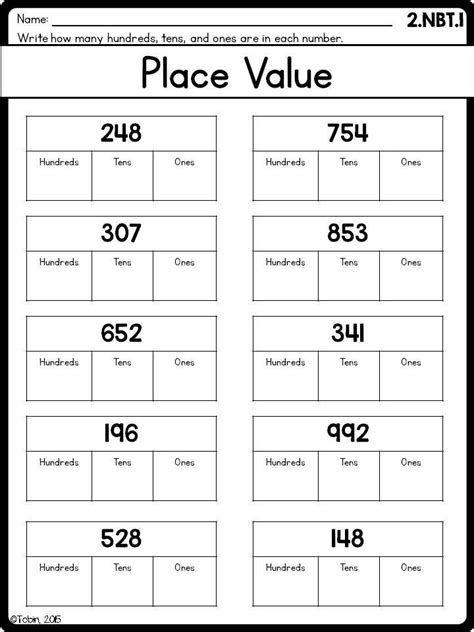 Place Value Worksheet Math Worksheets 2nd Grade, Worksheets Grade 2, Worksheets 2nd Grade, Teaching Place Values, Place Value Worksheets, First Grade Math Worksheets, Free Printable Math Worksheets, 4th Grade Math Worksheets, Math Place Value