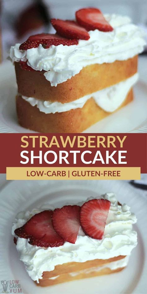 Almond Flour Pound Cake, Gluten Free Strawberry Shortcake, Keto Gluten Free, Dessert Mousse, Postre Keto, Shortcake Recipe, Sugar Free Low Carb, Low Carb Diets, Low Carb Dessert