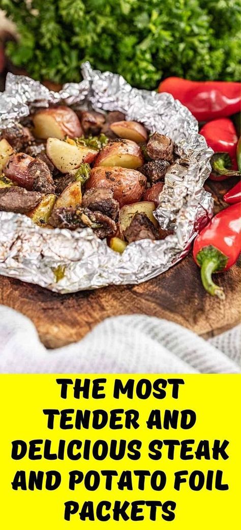 Oven Foil Packets, Potato Foil Packets, Steak Foil Packets, Beef Cube Steak Recipes, Beef Recipes Easy Dinners, Potato Packets, Beef Cubed Steak, Campfire Dinners, Foil Packet Potatoes