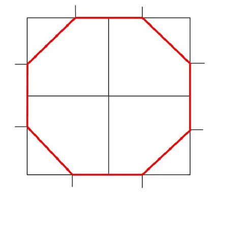 Draw a Regular Octagon Using a Rigid Square Template, a Straight Edge and a Pencil or Pen.: 9 Steps How To Draw Octagon, Draw A Hexagon, Octagon Pattern, Geometric Origami, Journal Drawing, Square Template, Quilted Projects, House Foundation, Drawing Doodles