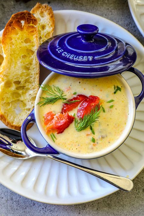 Alaskan Smoked Salmon Chowder Recipe Alaskan Recipes, Salmon Chowder Recipe, Smoked Salmon Chowder, 84th Birthday, Hot Smoked Salmon, Salmon Chowder, Alaskan Salmon, Chowder Recipe, Chowder Recipes