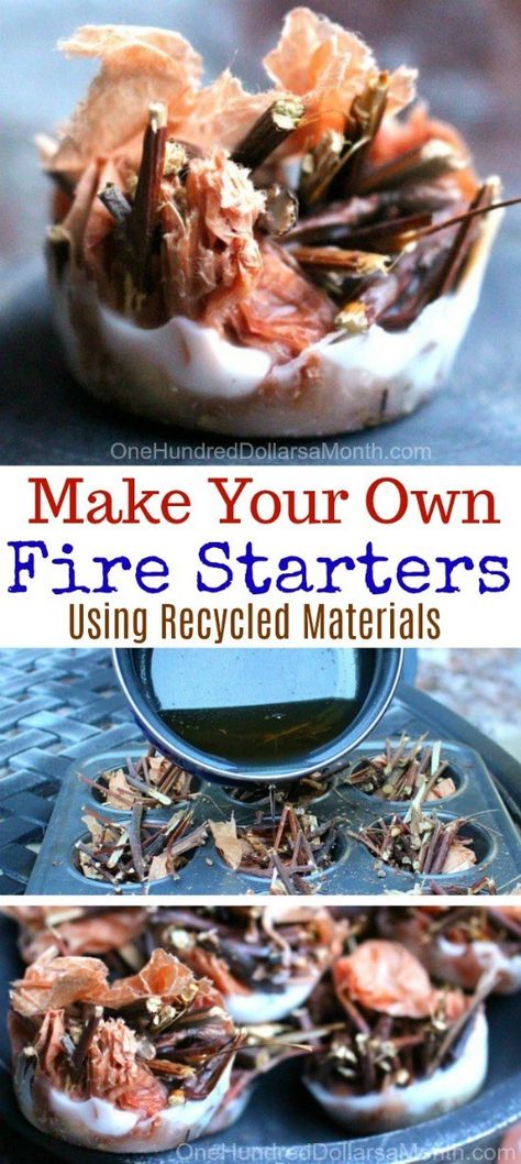 Make Your Own Fire Starters for Free - One Hundred Dollars a Month Homemade Fire Starters, Fire Starters Diy, Old Candles, How To Make Fire, Scouts Crafts, Fire Starter, Diy Camping, Fire Starters, Diy Candles