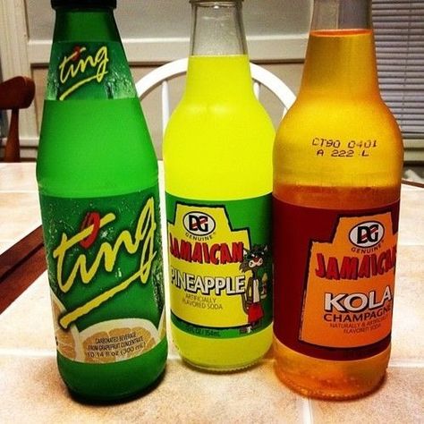 Jamaican soda pops: grapefruit, pineapple, and kola champagne Kola Champagne, Jamaica Drink, Jamaica Independence Day, Jamaican Drinks, Dancehall Party, Coco Bread, Rasta Party, Jamaica Culture, Jamaican Party