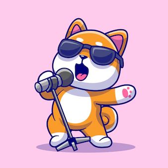 Petshop Logo, Singing Cartoon, Kitty Doodles, Vet Study, Dog Singing, Cartoon Dog Drawing, Chibi Dog, Cute Panda Drawing, Cat Yawning