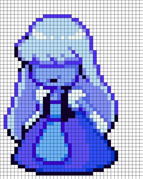 Safiro Modele Pixel Art, Piskel Art, Easy Pixel Art, Pixel Art Templates, Art Templates, 8bit Art, Perler Art, Pixel Drawing, Diy Perler Bead Crafts