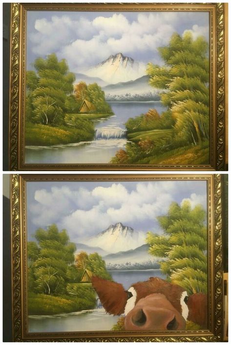 Thrift Store Art, Castle Painting, Thrift Store Crafts, Upcycled Art, Old Paintings, Old Art, Painting Projects, Art Store, Altered Art