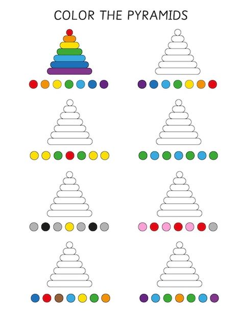 Educational activity for kids color by c... | Premium Vector #Freepik #vector #pyramids #pattern #kindergarten #preschool-education Pattern For Preschool, Kindergarten Patterns, Pattern Kindergarten, Christmas Cards Handmade Diy, Patterning Kindergarten, Logic Games For Kids, Visual Perceptual Activities, Worksheet For Preschool, Pattern Activities