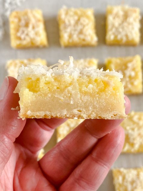 Coconut Lemon Squares, Coconut Almond Bars, Lemon Coconut Cheesecake Cookies, Lemon Coconut Pie, Coconut Lemon Bars, Lemon Coconut Bars, Cookies And Bars, Lemon And Coconut, Lemon Cream Cheese Bars