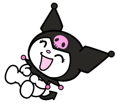 Charming Kuromi Sticker by Sanrio Korea for iOS & Android | GIPHY Laugh Sticker, Kuromi Sticker, Hello Kitty Png, Kitty Png, Hello Kitty Imagenes, Rabbit Gif, Hello Kitty Images, Milk & Mocha, Good Night Gif