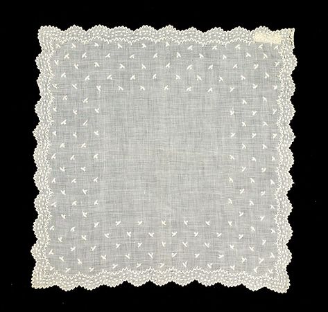 Lace Handkerchief, Sewing Lace, Embroidered Handkerchief, Costume Collection, Vintage Handkerchiefs, Antique Lace, Lace Embroidery, Lace Pattern, Metropolitan Museum Of Art