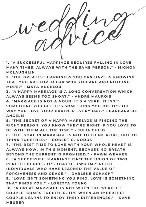 Wedding Advice Template Advice For Married Couples, Wedding Advice For The Couple, Funny Wedding Advice, Wedding Vows Quotes, Vows Quotes, Married Advice, Wedding Speeches, Advice For Newlyweds, Wedding Poems