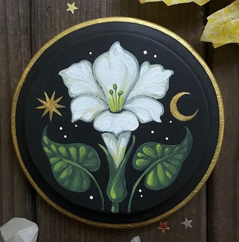 Whimsigoth Painting Ideas, Whimsigoth Garden, Witchy Art Painting, Bookcase Painting, Witchy Painting Ideas, Witchy Painting, Whimsigoth Art, Hippy Life, Cottagecore Painting