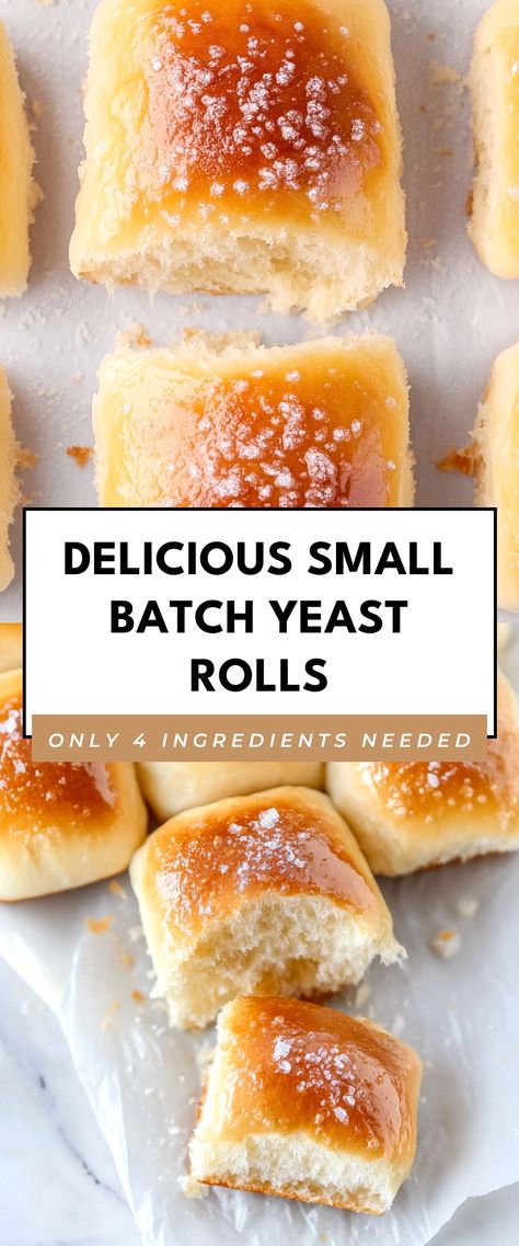 Image for Delicious Small Batch Yeast Rolls Small Batch Sweet Rolls, Small Bread Recipes, Small Batch Yeast Rolls, Small Batch Dinner Recipes, Instant Yeast Rolls, Small Batch Rolls, Instant Yeast Recipes, Small Batch Bread Recipes, Small Batch Dinner Rolls