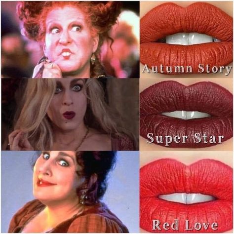 Sanderson Sister Makeup Ideas, Sanderson Sisters Makeup Looks, Sanderson Sister Makeup, Sanderson Sisters Makeup, Farmasi Lipstick, Farmasi Matte Liquid Lipstick, Hocus Pocus Makeup, Hocus Pocus Sisters, Sanderson Sisters Costumes