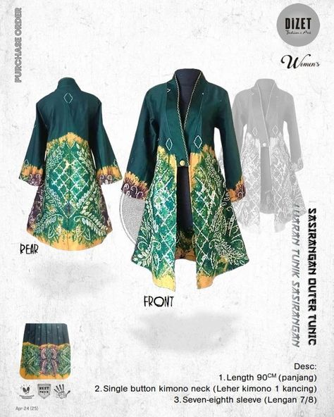 Sasirangan outer tunic, April 2024 🤗 Always happy ya ka belanja di @shopee rumahjahit_dz #Sasirangan #design #lifestyle #art #fashion #style #like #beauty #follow #clothes #bajusasirangan #banjarmasin #banjarbaru #martapura #kalsel #kekinian #viral Tenun Lurik, Outer Batik, Design Batik, Model Batik, Batik Clothing, Outer Cardigan, Batik Kebaya, Design Outfit, Kebaya Dress