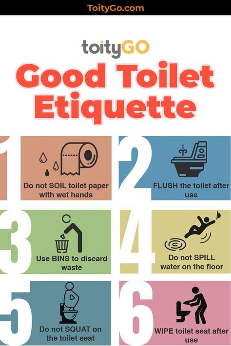 Good Toilet Etiquette Tips Toilet Etiquette, How To Paint Behind A Toilet, Bathroom Etiquette, Toilet Signage, Household Cleaning Schedule, Graphic Design Clients, Toilet Rules, Teaching Money, Bathroom Posters