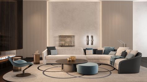 STRATUM SOFA | Reflex Spa | Giving a new expression and a different meaning to the crystal industrial technology Circle Ottoman, Corner Sofa Design, Leather Lounge, Design Del Prodotto, Italian Furniture, Inspired Living, Modular Sofa, Corner Sofa, Fabric Sofa