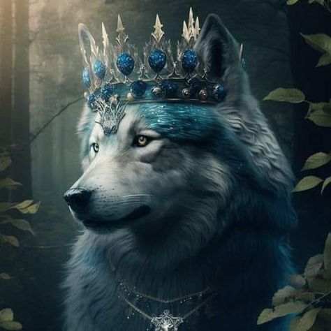 Wolf Profile Picture, Wolf With Crown, Wolf Deviantart, Wolf Art Fantasy, Magical Wolf, Werewolf Aesthetic, Crown Tattoo Design, Wolf Photography, Wolf Artwork