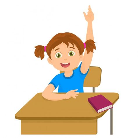 Girl raising hand in the classroom for a... | Premium Vector #Freepik #vector #school #books #hand #education Raise Your Hand Classroom Rules, Raising Hands In Classroom, Student Pic, Raise Hand, English Conversation For Kids, Free Cartoon Characters, Peppa Pig Coloring Pages, Ask For A Raise, Hand Clipart