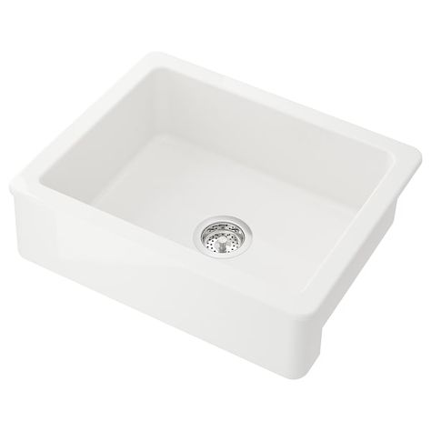 Shop Kitchen Faucets and Sinks for the Modern Home - IKEA Ikea Canada, Off White Kitchens, Hidden Lighting, Freestanding Cooker, Apron Front Sink, Apron Sink, Kitchen Planner, Ceramic Sinks, Kitchen Cabinet Styles